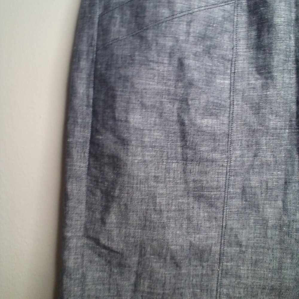Ann Taylor Skirt 6 Linen Blend Fully Lined Gray - Picture 9 of 13
